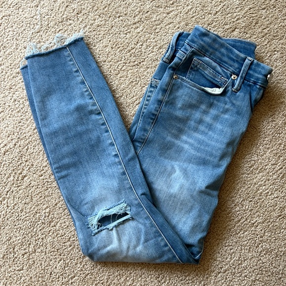 Good American Good Waist Ripped High Waist Crop Skinny Jeans - Picture 5 of 6